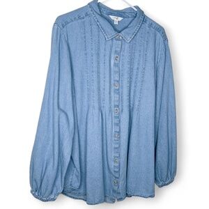 Terra & Sky Lightweight Denim Tunic 3X